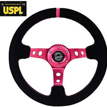 NRG Innovations Reinforced Suede Steering Wheel RST-006S-FH + U.S. Performance Lab Air Freshener