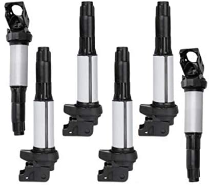 Ignition Coil 6 Pcs 0221504100 Replacement For 2002-2006 BMW 325Ci 2002-2006 BMW 330Ci 530i 760i 325xi 545i 330xi 745li 645Ci 0221504464 12131712223 (6pcs)