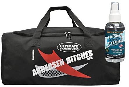Andersen Camper Levelers | Trailer Gear Duffel Bag 3600 | 2 Camper Levelers, 4 TUFF Chocks, 1 Rapid Jack & Rubber Pad, 1 Clean Step, 4 TUFF Pads | Best RV Leveling | Includes 2 Bumper Stickers