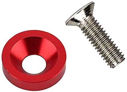 30 Pcs Aluminum Bumper Fender Washer Bumper Washer Bolt Engine Bay Dress Up Kit(Blue)