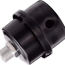 YuXuan Pavilion Replace 1/2" Thread Connector Air Compressor Muffler Filter Silencer 20mm Black Metal Intake Filter Silencer(2Pcs)