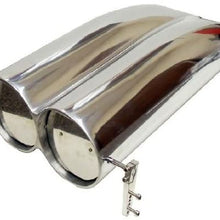 DEMOTOR PERFORMANCE Finned Polished Aluminum Double Barrel Shotgun Intake Air Hood Scoop Kit Hotrod