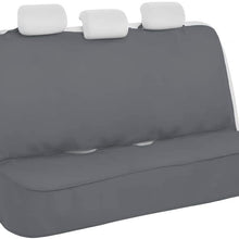 AllProtect Waterproof Neoprene Rear Bench Seat Cover for Car SUV Truck - Quick Install - Heavy Duty Universal Fit - for Work, Utility, Kids, Pets & Vehicle Protection (Solid Gray)