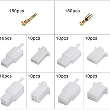 AutoRocking 380pcs Motorcycle Car Electrical Wire Connectors Kit, 2.8mm 2 3 4 6 Pin Header Crimp Wire Terminals
