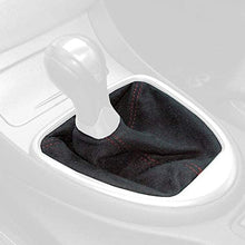 RedlineGoods Shift Boot for 2008-2013 Infiniti G37 (V36). Black Suede (Alcantara) with Red Thread