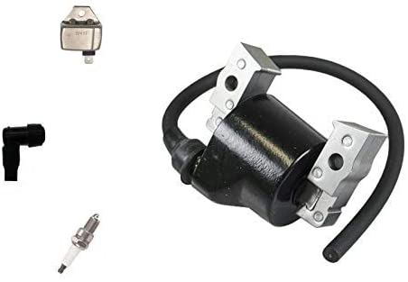 PARTSRUN Ignition Coil (ID#ZH7125) with BM11 Igniter 21119-2161 AM131398 AM132770 for Kawasaki FB460V FC400V FC420V 21121-2008 John Deere AM101065 with F7TC Spark Plug and Boot,ZF126-KIT