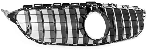 ZMAUTOPARTS GT-R Style Front Upper Hood Grille Gloss Black Compatible with 2015-2018 Mercedes-Benz C-Class W205