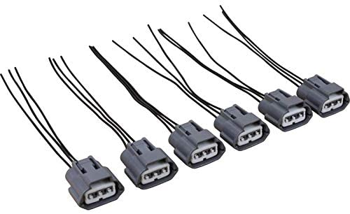 Set 6 Premium Ignition Coil Connector Pigtails Compatible Replacement for 1992-2015 Nissan and Infiniti Oem Fit WH1009x6