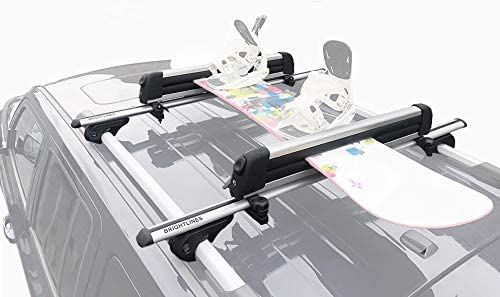 BRIGHTLINES Crossbars & Ski Rack for 6 Skis 4 Snowboards Combo Compatible with 2015-2019 Chevy Trax