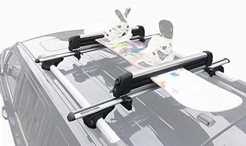 BRIGHTLINES Crossbars & Ski Rack for 6 Skis 4 Snowboards Combo Compatible with 2015-2019 Chevy Trax
