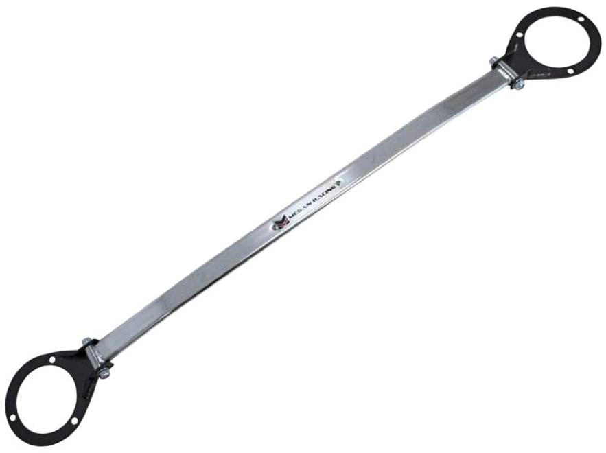 Megan Racing Front Upper Tower Brace Strut Bar (Steel/Aluminum Polish) Works with 1993-2002 Toyota Corolla