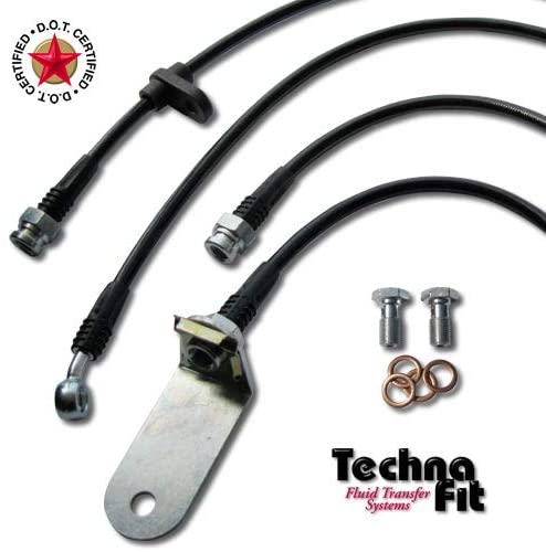 Techna-Fit Brake Line Kit for 2006-2011 HONDA CIVIC EX COUPE, SI - REAR DISC (4) - HN-1345BL (Blue)