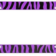 Motorup America Auto License Plate Frame Cover 2-Pack - Fits Select Vehicles Car Truck Van SUV - Wild Purple Zebra Print