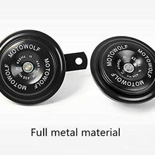2x 12V 435HZ 110dB Motorcycle Loud Tone Snail Horn Black Metal Beep Waterproof