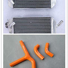 Y kit hoses & Aluminum radiator for KTM 400 450 525 SX/MXC/EXC 2003-2007 (orange)