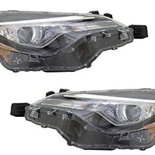 Rareelectrical NEW HEADLIGHT PAIR COMPATIBLE WITH TOYOTA COROLLA L 2017-19 LED BULB 81150-02M70 TO2503249
