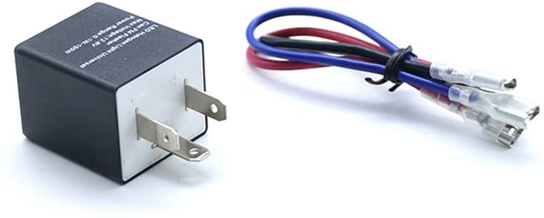 HONGPA 3pins Car Motorcycle Universal Adjustable LED Turn Signal Light Blinker Flasher Relay for most 12V Car or Motorcycle