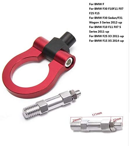 EPMAN Car Eudm Model Trailer Hook Ring Eye Tow Towing Front Rear Aluminum for BMW F15 X5 TK-RTHLPH015 (Black1)