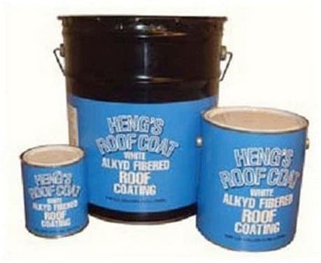 Heng's Industries 43128-4 RV Trailer Camper Sealants Alkyd Fibererd Roof Coating Gallon Aluminum