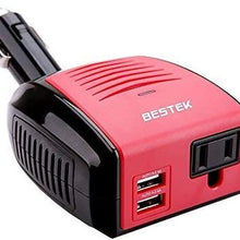 BESTEK 150W Power Inverter with 3.1A Dual USB Charging Ports Power Converter (MRI1511U)