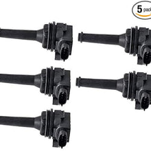 DRIVESTAR UF341T set of 5 Ignition Coils Pack for Volvo S60 C70 S70 V70 XC70 S80 XC90 fits 2.3L 2.4L 2.5L L5 UF343 C1258