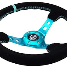 NRG Innovations Reinforced Suede Steering Wheel RST-006S-TL + U.S. Performance Lab Air Freshener