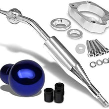 Manzo Short Throw Shifter (Chrome)+Shift Knob (Aluminum, Black with White Shift Pattern, Round Shape, 5-Speed) Works With 83-87 Corolla GTS AE86 MT