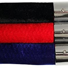 Visiontron 840BK72HE-SS1 6ft Prime Velvet Black Rope, Hinged Snap Ends Satin Stainless Steel Effect
