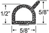 Steele Rubber Products Service Vehicle Compartment Door Seal - Peel-N-Stick Large Hollow Half Round with Single Ear - Sold and Priced by The Foot 70-3984-477