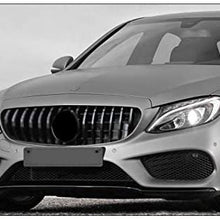 ZMAUTOPARTS GT-R Style Front Upper Hood Grille Gloss Black Compatible with 2015-2018 Mercedes-Benz C-Class W205