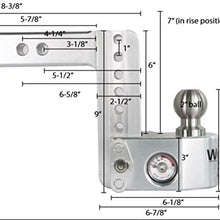 Weigh Safe WS6-2, 6" Drop Hitch w/ 2" Shank/Shaft, Adjustable Aluminum Trailer Hitch & Ball Mount w/ Built-in Scale, 2 Stainless Steel Balls (2" & 2-5/16") and a Double-pin Key Lock