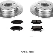 Power Stop K5381 Rear Brake Kit with Drilled/Slotted Brake Rotors and Z23 Evolution Ceramic Brake Pads