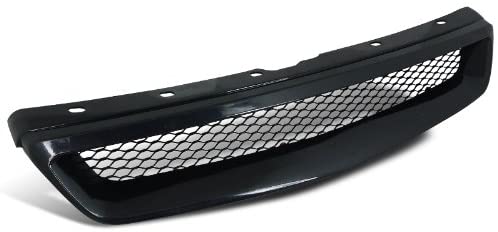 Spec-D Tuning HG-CV99TR Honda Civic Ex Dx Lx Black Type R Style Metal Mesh Front Hood Grille