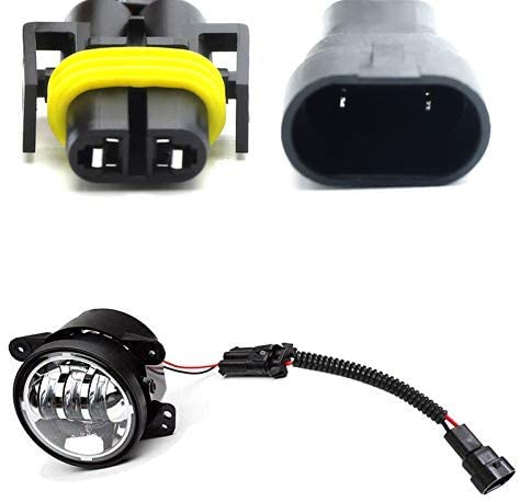 iJDMTOY (2) LED Fog Lamps Conversion Adapter Wires Compatible With 2007-2009 Jeep Wrangler JK (Good With JW Speaker 6045 6145 or Truck-Lite 80275)