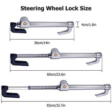 Universal Car Anti-Theft Lock Steering Wheel Brake Lock Double Protection Car Clutch Pedal Lock for Car SUV, Adjustable Length 3 Keys