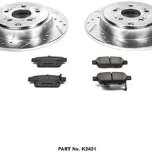 Power Stop K2431 Rear Brake Kit with Drilled/Slotted Brake Rotors and Z23 Evolution Ceramic Brake Pads