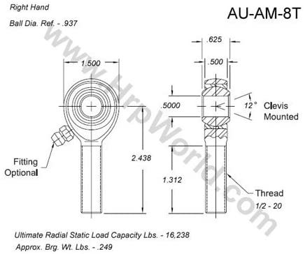 Aurora Bearing Company AM-8T; .500