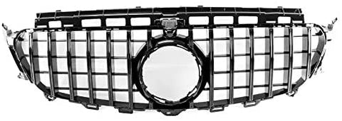 ZMAUTOPARTS GT-R Style Front Upper Hood Grille Gloss Black Compatible with 2016-2018 Mercedes-Benz E-Class W213