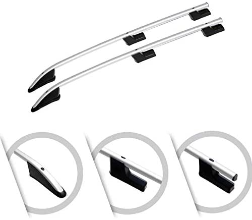 OMAC Silver Aluminum Top Roof Rack Side Rails Bars | Cross Bar Replacement for Rooftop Cargo Bag Luggage Kayak Canoe Carrier | 165 LBS / 75 KG Load Capacity - Set 2 Pcs | Fits Ford Transit 2014-2021