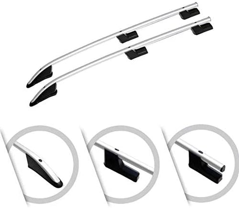 OMAC Silver Aluminum Top Roof Rack Side Rails Bars | Cross Bar Replacement for Rooftop Cargo Bag Luggage Kayak Canoe Carrier | 165 LBS / 75 KG Load Capacity - Set 2 Pcs | Fits Ford Transit 2014-2021