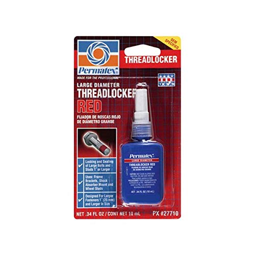 Permatex 27710 10 ml Bottle Large Diameter Hi-Strength Threadlocker Red