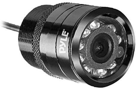 Flush Mount Rear View Camera - Marine Grade Waterproof 1.25'' Cam Built-in Distance Scale Lines Backup Parking/Reverse Assist IR Night Vision LEDs w/ 420 TVL Resolution & RCA Output - Pyle PLCM22IR