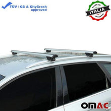 OMAC Roof Racks Lockable Cross Bars Carrier Cargo Racks Rail Aluminium Silver Set 2 Pcs. for Ford Edge 2015-2018