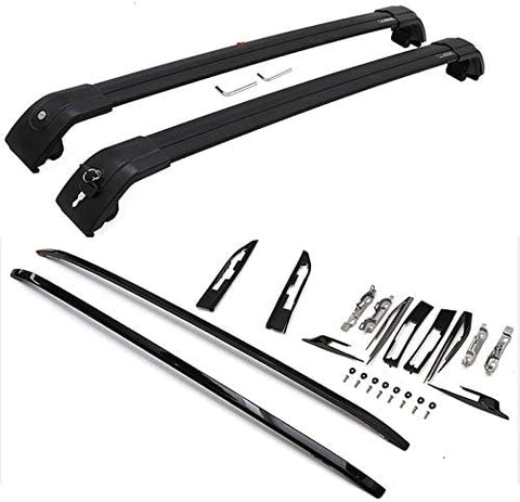 SAREMAS 4pcs Side Rail bar for Land Rover Range Rover Evoque 2011-2018 roof Rails Roof Rack Cross Bars Luggage Cargo Carrier Lockable