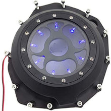HTTMT MT313-001A- Blue LED Chrome See through Engine Clutch Cover Compatible with Suzuki GSXR1300 Hayabusa 1999-2013 / Suzuki B-king 2008-2009