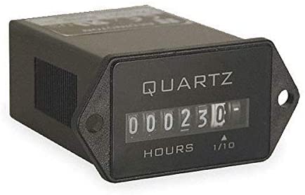 Hour Meter, Polymer, White/Black Numbers