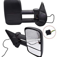 labwork Towing Mirrors Power Heated fit for 2007-2013 Chevy Silverado GMC Sierra 1500/2500/3500