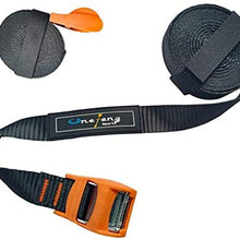 Onefeng Sports Tie Down Straps - 2Pk - 13' - 200 Lbs Load Cap - 500 Lb Break Strength Cargo Strap Your Kayak/SUP/Surfboard onto The Car with 'No Scratch' Silicone Buckle (Without Cables,Each strap is 13 FT)