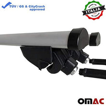 OMAC Roof Racks Lockable Cross Bars Carrier Cargo Racks Rail Aluminium Silver Set 2 Pcs. for Ford Edge 2015-2018