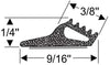Steele Rubber Products - RV Peel N Stick Small P with Ridges - Sold and Priced per Foot - 70-3858-277